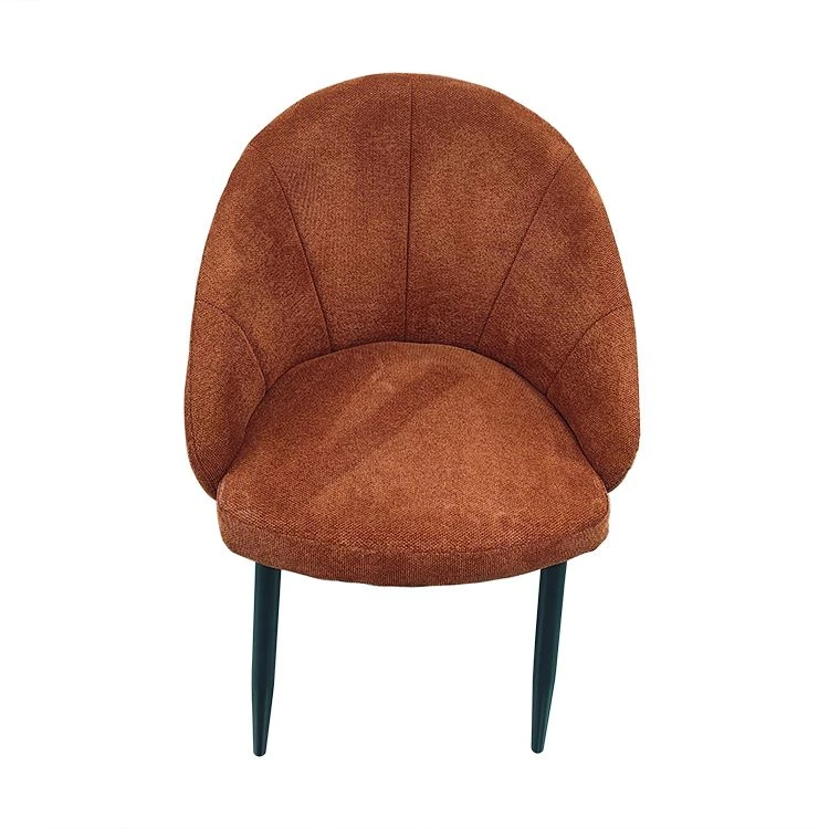 Short Brown Plush Dining Chair