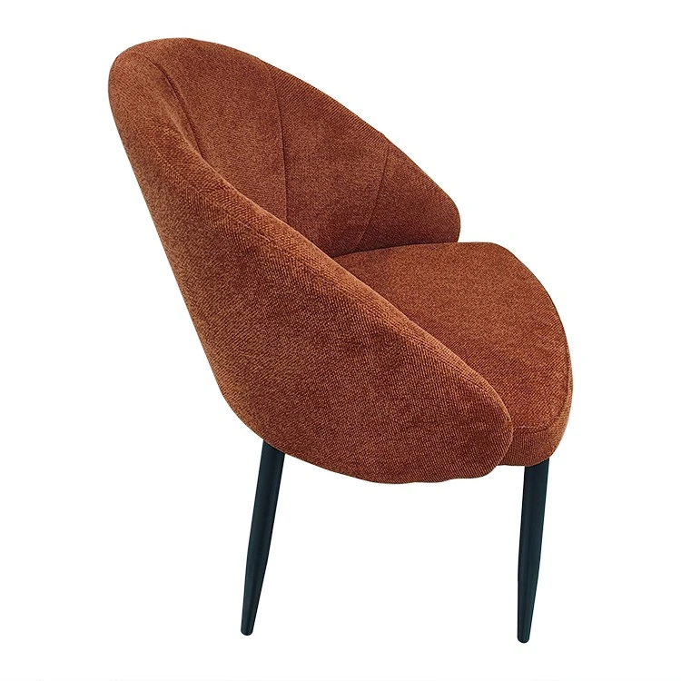 Short Brown Plush Dining Chair