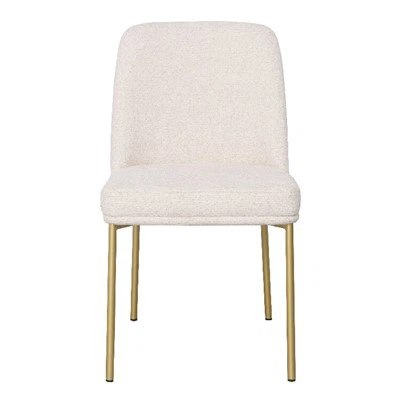 Armless Golden Hlau -legged Npuag Upholstered Dining Chair